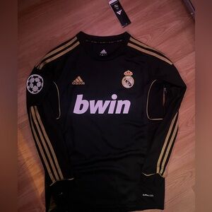 Real Madrid 2011/12 Black & Gold Ronaldo #7 Long Sleeve Jersey (NWT)